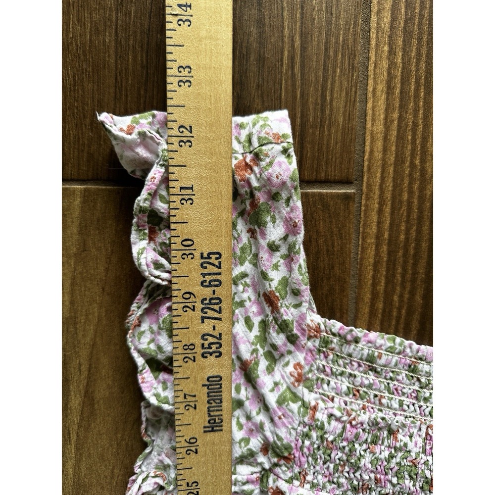 Hayden Los Angeles Mini Babydoll Dress Smocked Med Cottage Ruffle Floral Boho - Picture 5 of 7